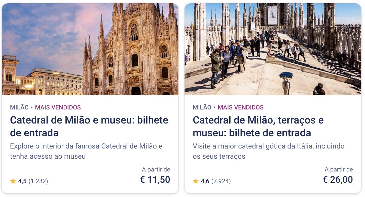 Bilhete Duomo Milão